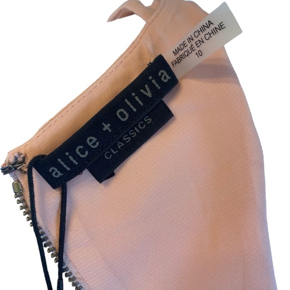 Alice + Olivia Dress Size 10 Harmony Racerback Cowl Neck A-Line Mini in Blush - Picture 6 of 14